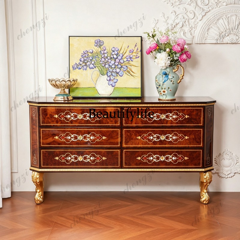 Storage - French retro solid wood large chest