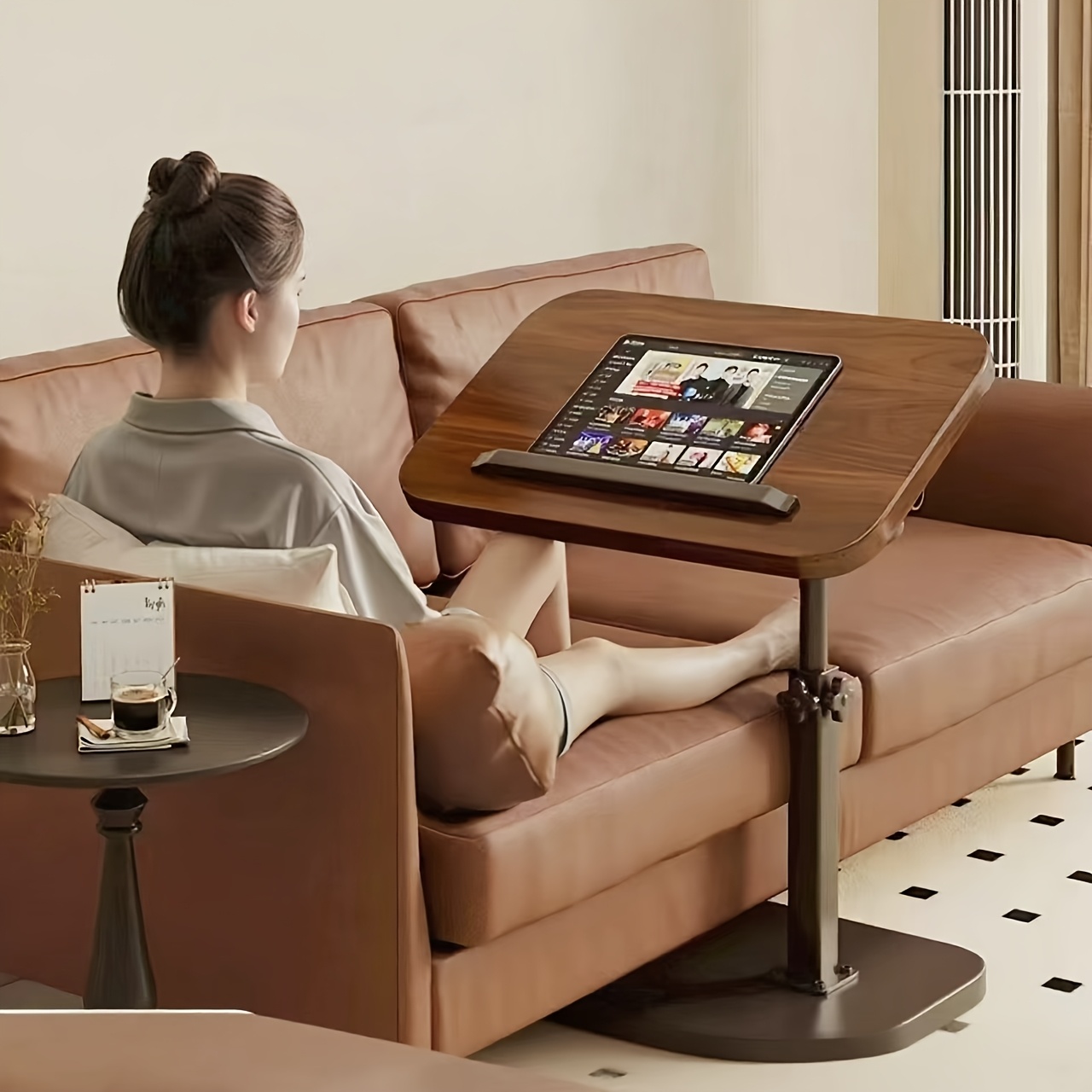 Black Walnut Swivel Laptop Des - đánh giá và giá Office Furniture