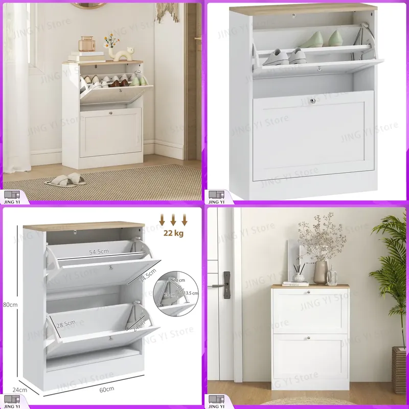 Narrow Shoe Cabinet with 2 Fli - đánh giá và giá Shoe Rack Cabinet Narrow Entryway