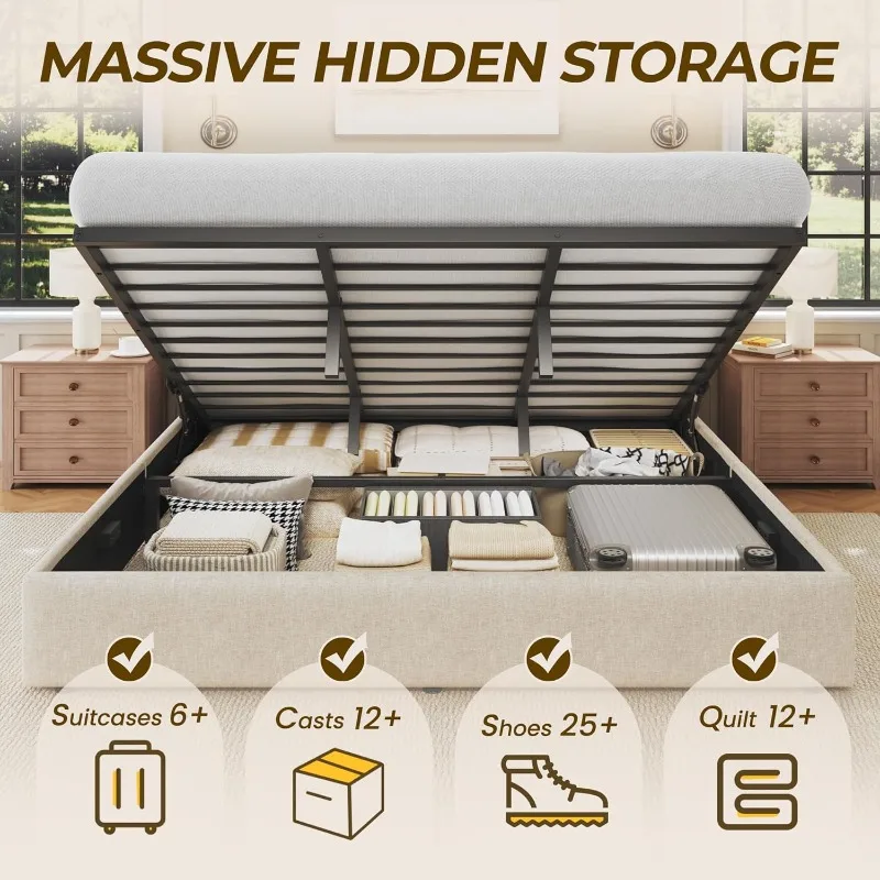 HISOFT King Size Lift Up Stora - đánh giá và giá Gas Lift Storage Bed Hydraulic