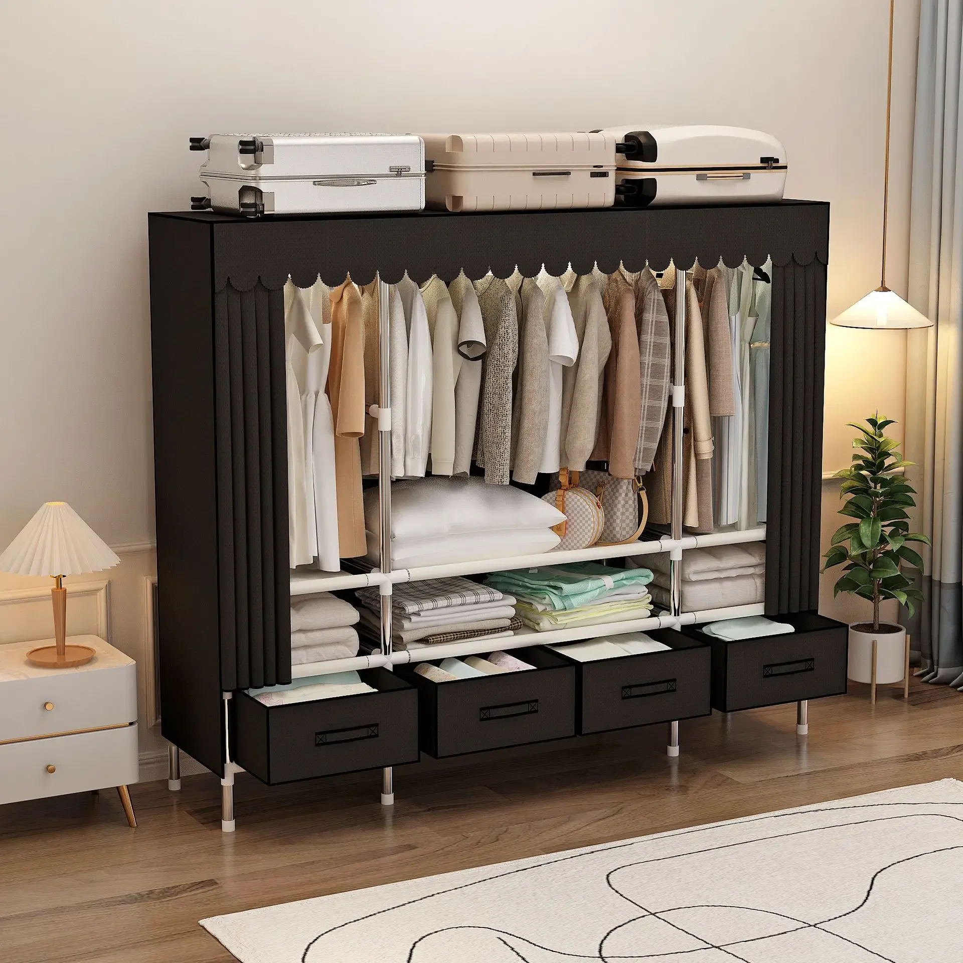 Portable Closet with Cover Fol - đánh giá và giá Wardrobe Closet Portable Fabric Cover