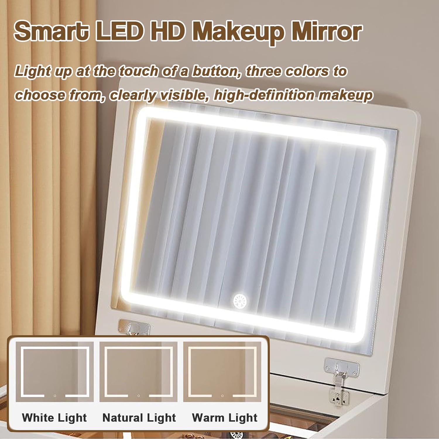 3 in 1 Vanity Desk with Mirror - đánh giá và giá Dressing Table Vanity With Lighted Mirror