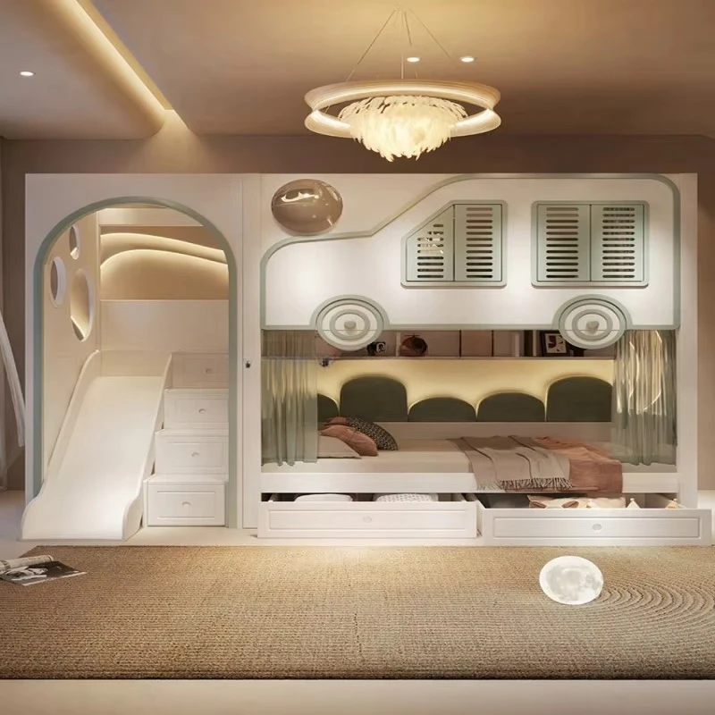 New Design Kids Luxury Bunk Be - đánh giá và giá Bunk Bed With Stairs And Slide