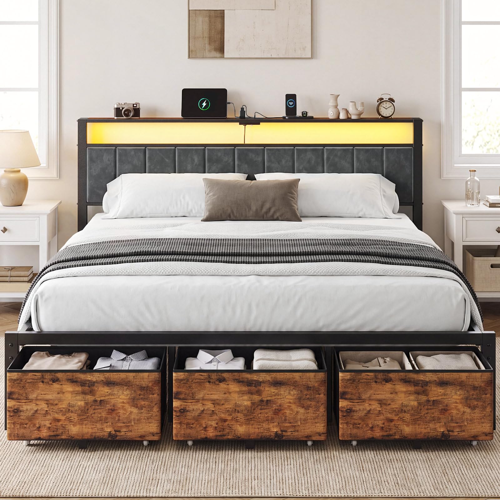 King Size Bed Frame with Stora - đánh giá và giá King Size Bed Frame With Storage Drawers